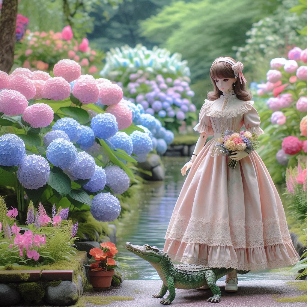 「ピンクハウスなドレスを着たお嬢様が、ペットのワニを散歩させているところ」本物のお嬢様かどうかはともかく、ファッションも生き方も妥協しない芯の強さを感じる。個性のあるNPCになりそう。