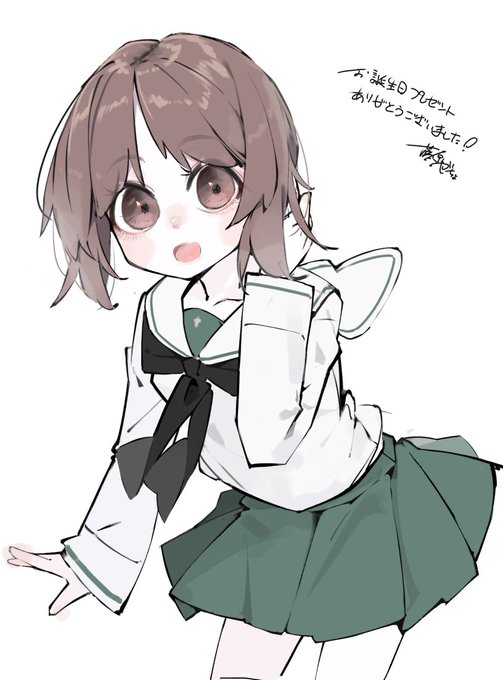 お誕生日プレゼントありがとうございました! お礼の絵でガルパンのみほちゃん描きました