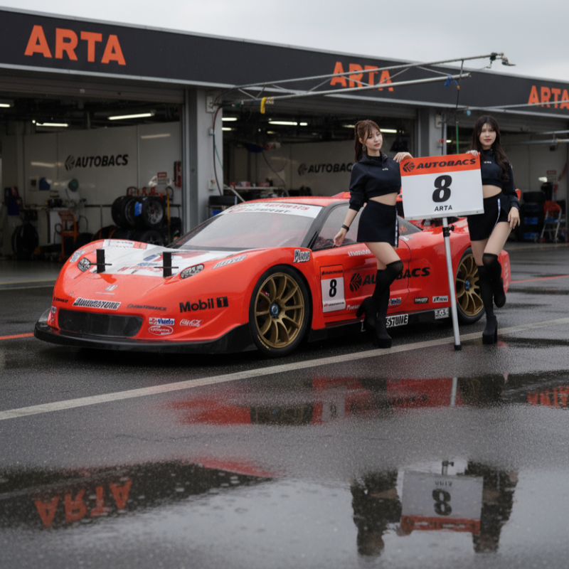 jason9394's tweet photo. Rainy day at Tsukuba but the pace is still hot. 🌧️🔥 #RaceDay #SuperGT #RacingTeam #RC #TRF #Tamiya #ARTA #Honda #NSX https://t.co/1cmtqHdHxb