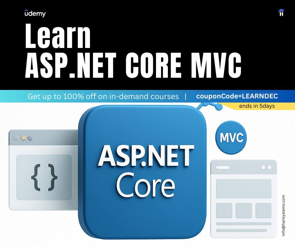 harisystems's tweet image. Complete ASP.NET Core MVC 6: A Project guide 2025
udemy.com/course/aspnet-…
#mvc #aspnet #offer #free #udemy #harisystems #christmas