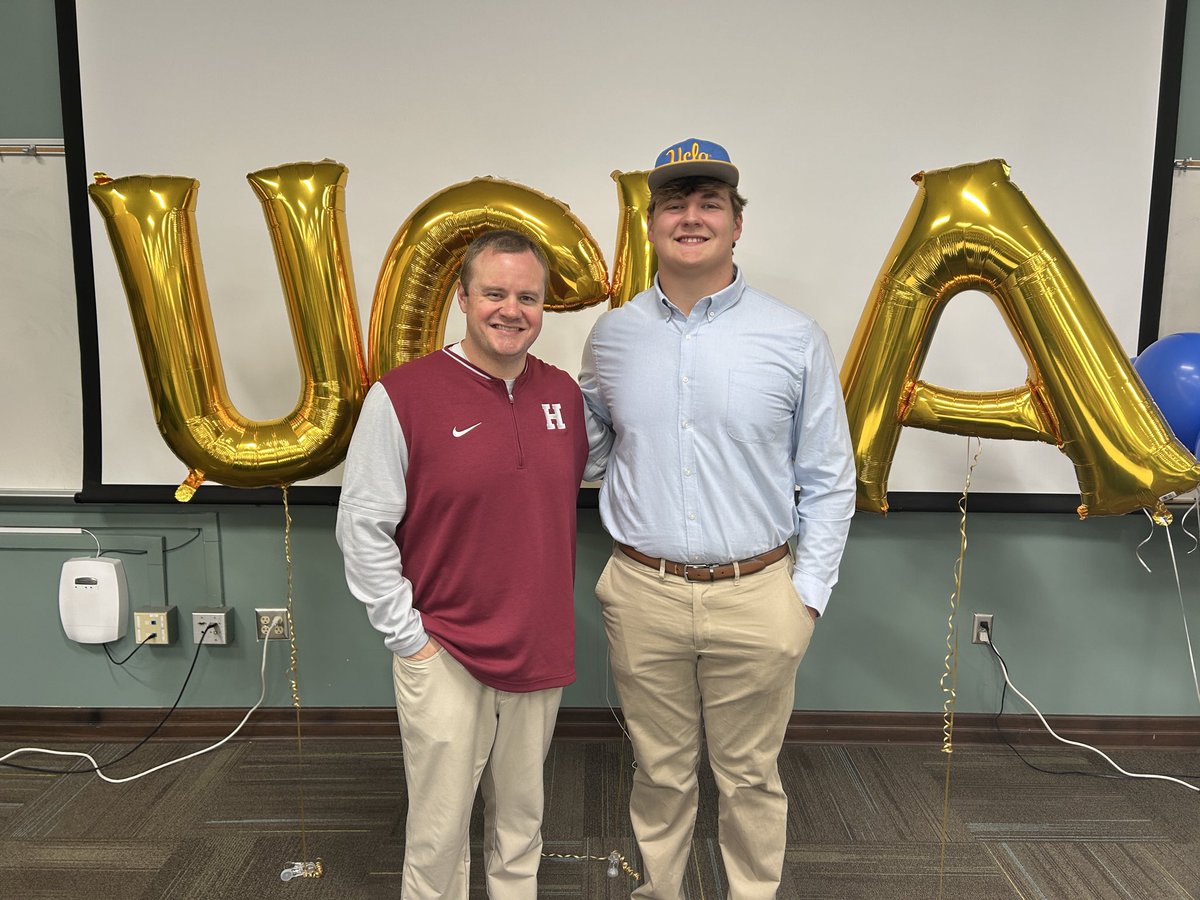 Great week at HHS! I’m so proud of both of these guys and excited to watch them chase their dreams at the next level. D1 guys both on and off the field. They’ve left a lasting mark on our OL room, and on their coach. #GBR