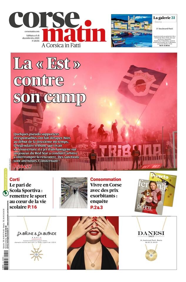 Corse_Matin's tweet photo. À la une de Corse-Matin du samedi 6 décembre.
➡️ https://t.co/vqrxVDmtHS https://t.co/XYOSHFD16b