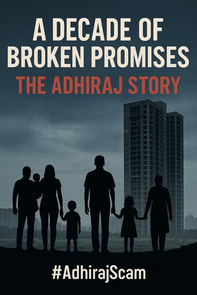 sudhish0211's tweet photo. @RichaChadha @prakashraaj @GulPanag, @anubhavsinha
What is happening to Adhiraj homebuyers is not “delay.”
It is a humanitarian disaster.

People have sold jewellery, taken loans, postponed marriages, changed schools…
and after 10 years, they still have no home.

Your voice can save 2000+ families.
#HomebuyerRights #MPID