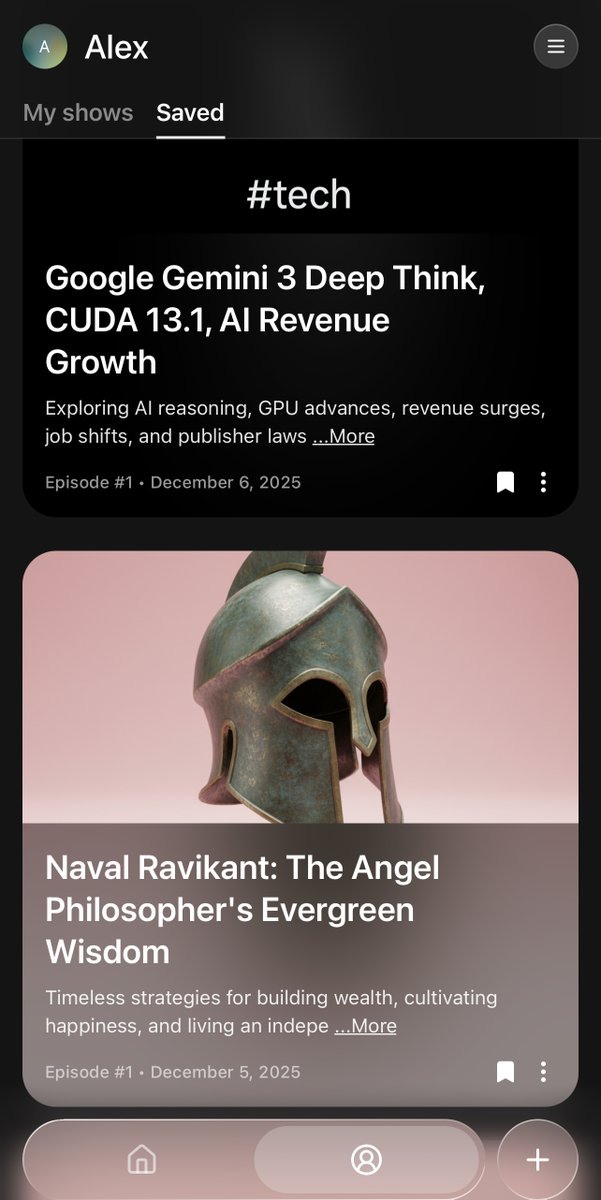 BUNotes_ai's tweet image. Huxe is the first AI news tool that actually feels revolutionary. 

A prompt-driven real-time podcast that turns long interviews into focused stories and lets you listen to any source in your preferred language – fighting information overload and sharpening English listening.