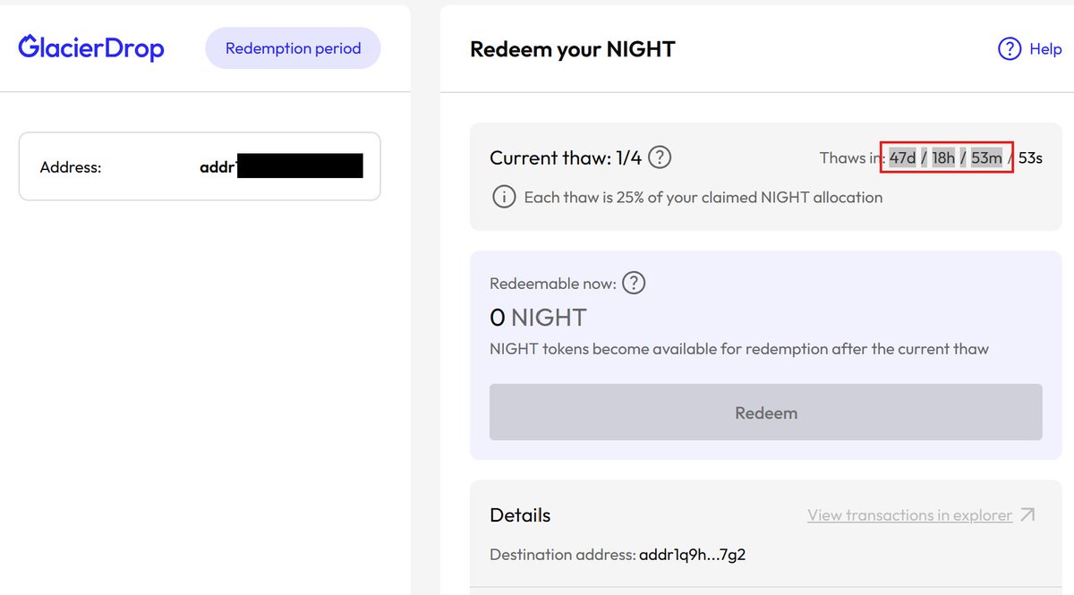 ミッドナイト $NIGHT ロック解除日の日時を計算してくれるサイトを作りました🎉  Redeemポータルサイトに表示されてる日数フォーマットを入力していただければ日時が算出さます https://t.co/9oy3eSjRwV