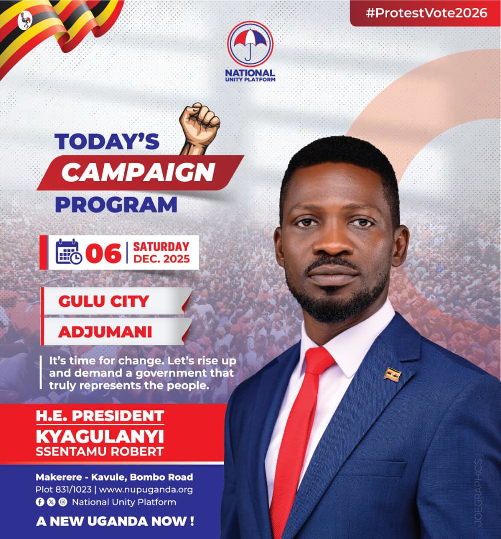 GULU CITY and ADJUMANI
#ANewUgandaNow 
#ProtestVote2026
#PeoplePowerOurPower