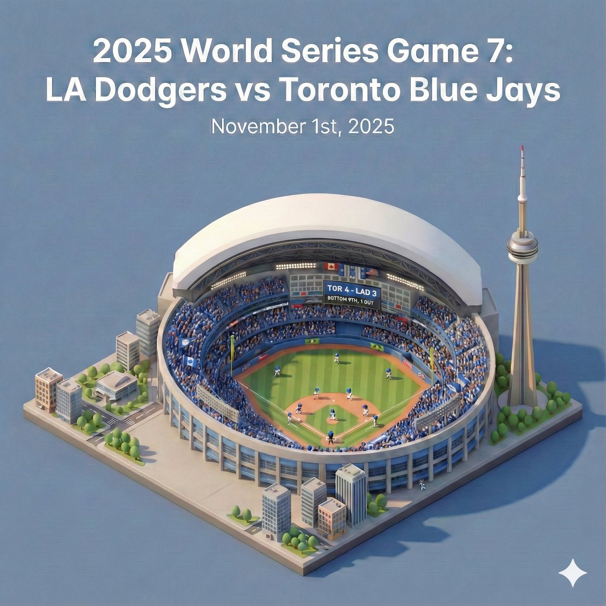 2025 World Series Game 7: <a href="/Dodgers/">Los Angeles Dodgers</a> vs <a href="/BlueJays/">Toronto Blue Jays</a> #NanoBananaPro