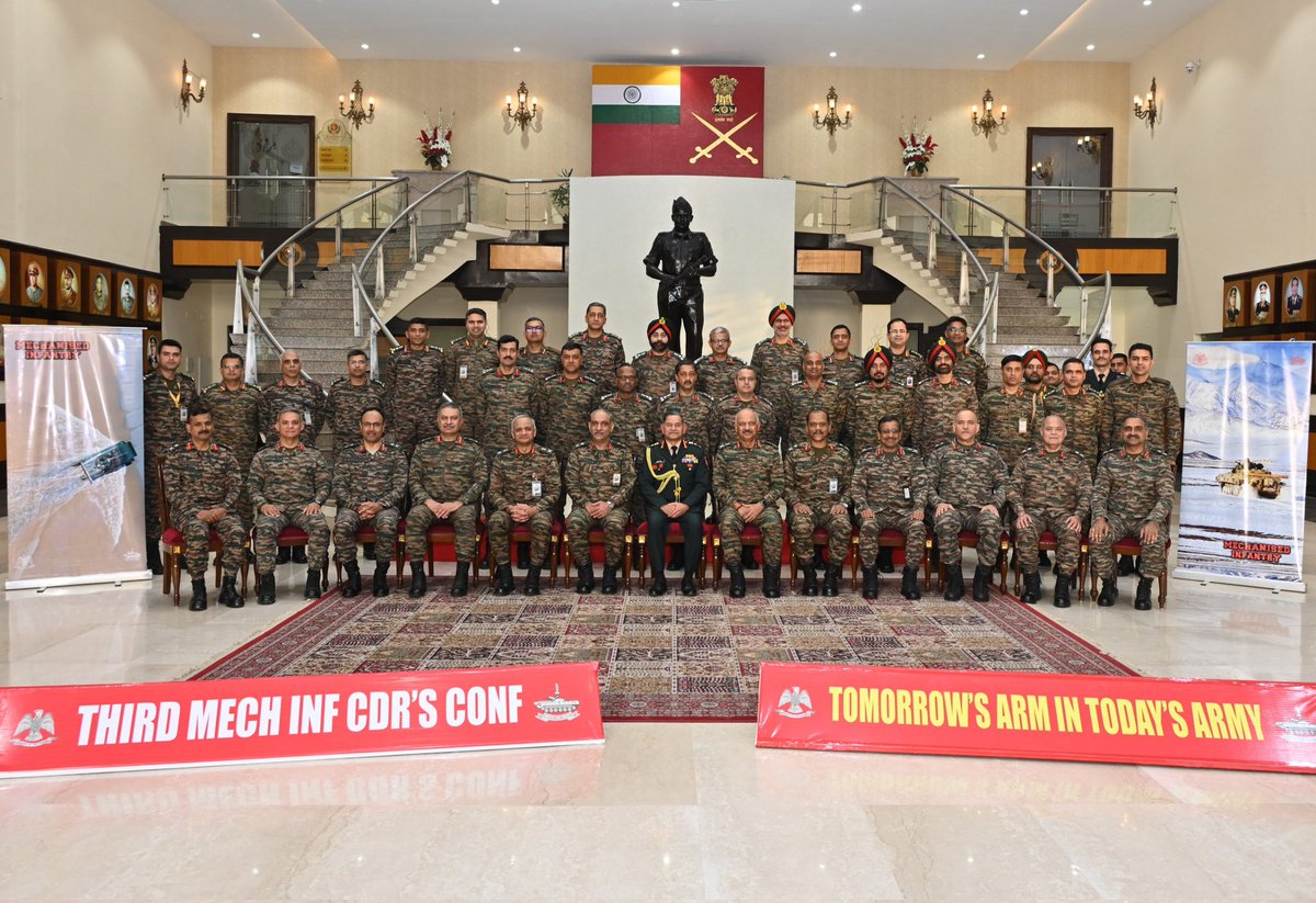 #GeneralUpendraDwivedi, #COAS, addressed the senior leadership of the Mechanised Infantry during the Biennial Mechanised Infantry Commanders’ Conference 2025. 

The event was held at the Manekshaw Centre, New Delhi from 04 to 05 December 2025. The two-day conference involved