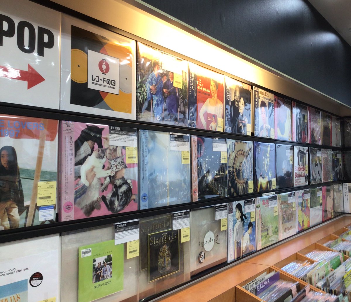 レコードの日】 昭和〜令和の名盤や注目の最新作が壁一面にズラリと