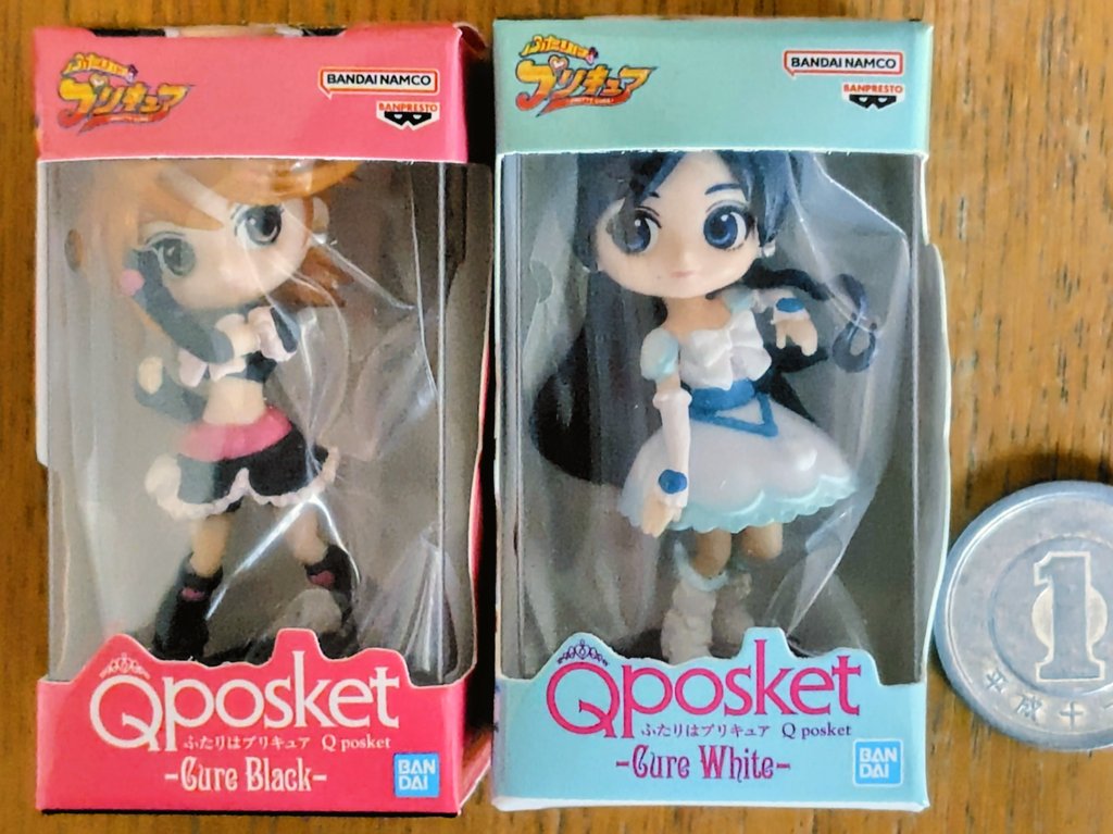 FullmoonSatoshi's tweet photo. コレも今日回したガチャ
『プリキュアオールスターズ Ｑposket ミニチュアコレクション』のキュアブラックとホワイト

ミニチュアサイズのＱposketがフル彩色で500円はスゴい！
3Dスキャン→3Dデータ原型→3Dプリンタ出力→デジタル彩色かな？

すげぇ時代ですわ💦 https://t.co/ivgZGlupca