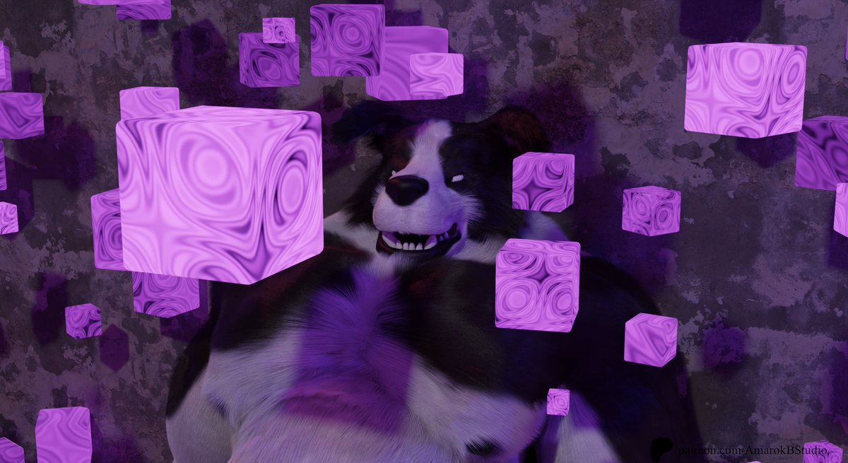 AmarokBStudio's tweet photo. A silly render with more growy hypno cubes https://t.co/ujJ5U7qez4