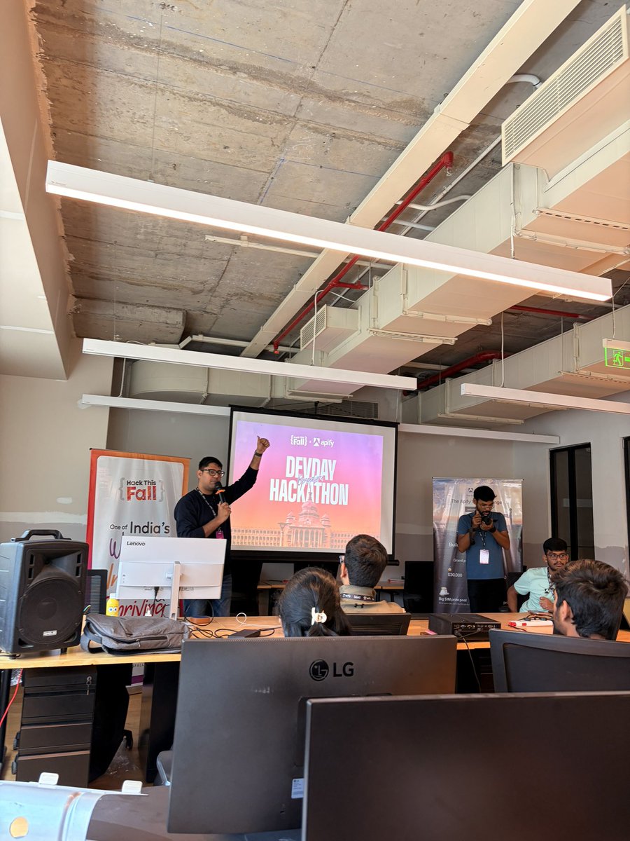 ashwinexe's tweet photo. Today we hack at @hackthisfall x @apify https://t.co/9QUJyvLum0