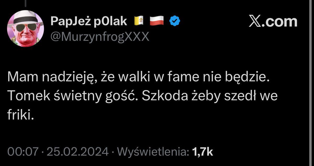 Papieżak to czysta definicja hipokryzji i kompromitacji zarazem