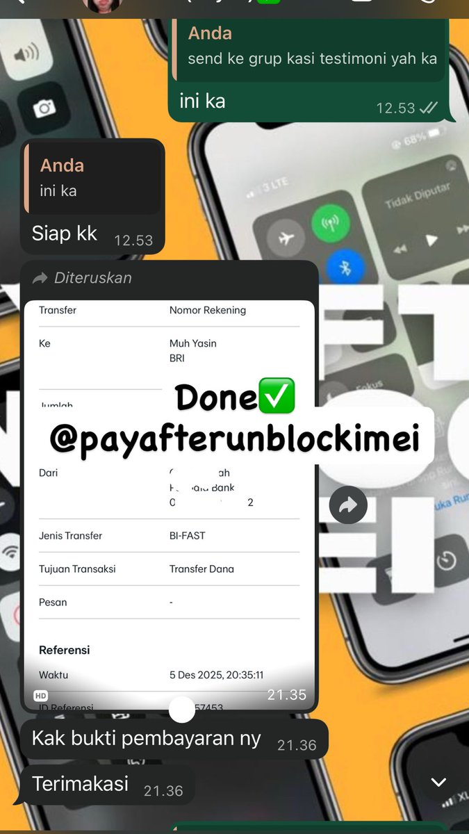UnblockimeiPAUI's tweet photo. buat kalian user iPhone inter kalau ngalamin kendala sinyal hilang atau Tidak ada Layanan, bisa pc mimin buat bantu balikin sinyal, dijamin amanah dan worth it, bisa dp dlu yg pnting jujur, ke wa mimin https://t.co/TWy2M2nCsC
#zonauang 
https://t.co/GwLW2LQBp6 https://t.co/dAdGy2GIuy