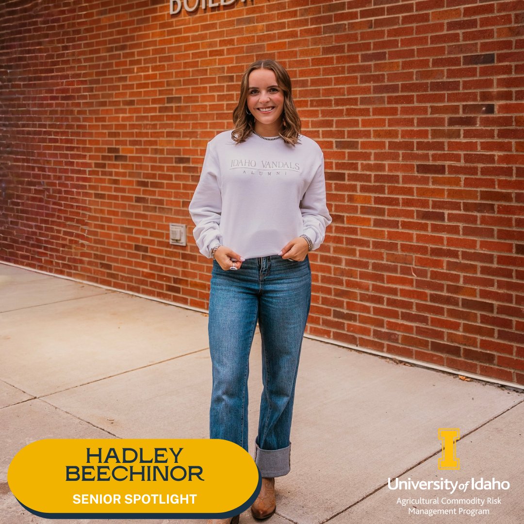 Hadley Beechinor is a senior graduating with dual degrees in Agricultural Economics and Animal Science, along with a certificate in ACRM.

Following graduation, Hadley will be joining Beef Northwest Feeders as a Cattle Procurement &amp; Market Data Specialist. Congratulations Hadley!