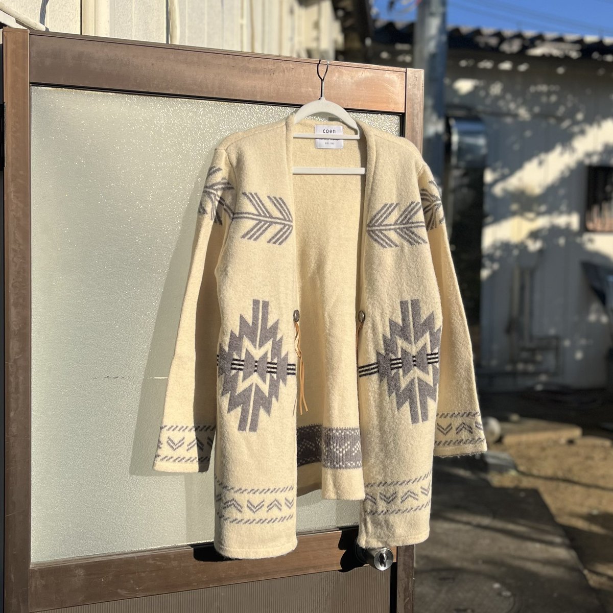 ネイティブデザインカーディガン . SIZE…レディースF PRICE…¥390