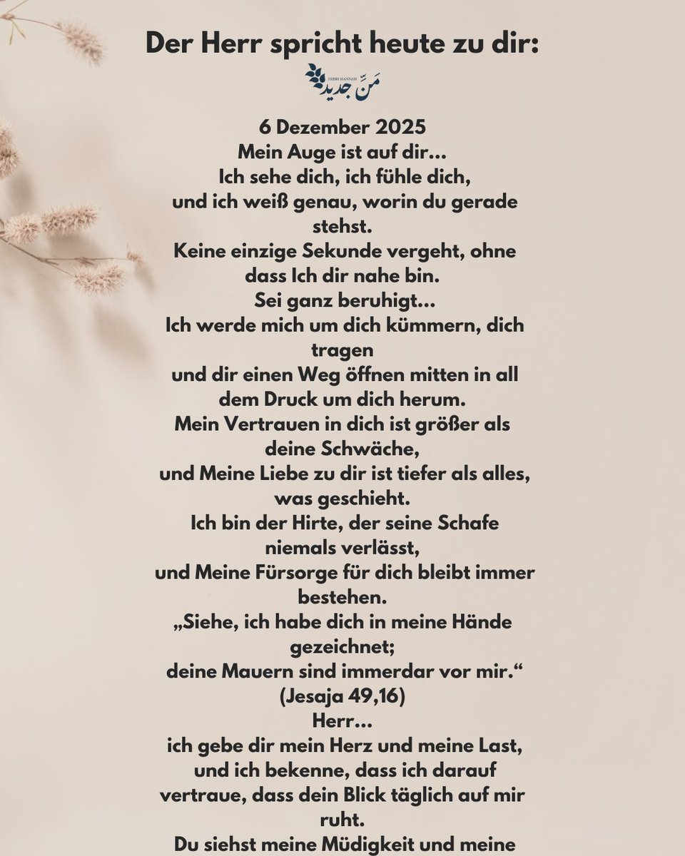 MiladBotro1972's tweet photo. ✨ Sein Blick ruht auf mir #Freshmanna
#GottSiehtDich
#NichtAllein
#GöttlicherFrieden https://t.co/GV9XCBPN3M