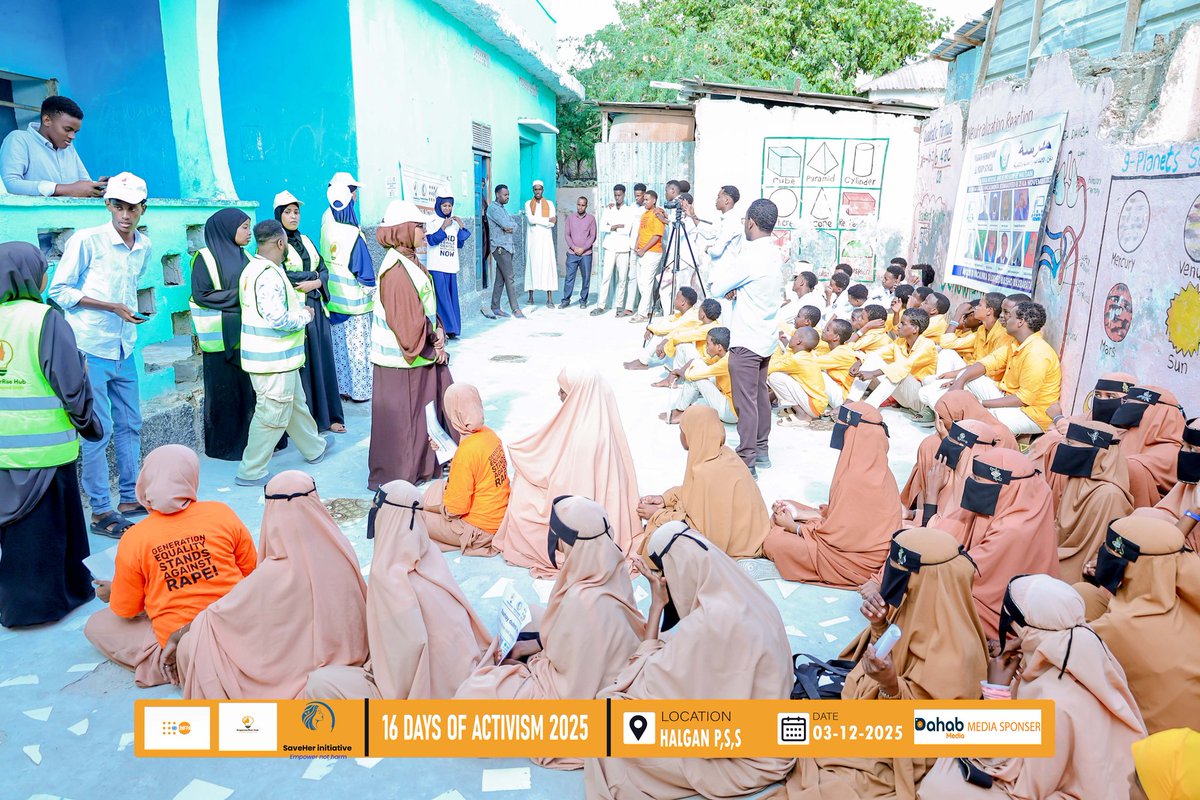 EmpowerRisehub's tweet photo. We visited Halgan Primary &amp; Secondary School on 3 Dec, engaging students (Std 8–Form 4) in open conversations on FGM, GBV &amp; digital safety.
Funded by @UNFPA_SOMALIA implemented by EmpowerRise Hub under #16Days.
Youth voices matter. 
#EndFGM #StopGBV #DigitalSafety #EmpowerRiseHub https://t.co/0GE7vAfCcF
