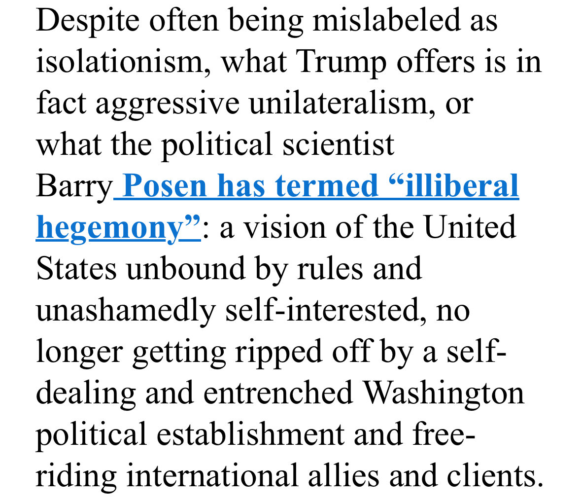 As some have noted, the Trump NSS isn’t a rejection of US primacy as such, it simply casts off primacy’s threadbare cloak of liberal values. This will be confusing to many who wrongly continue to insist on calling Trump “isolationist.”

<a href="/NancyGEO/">Nancy Okail</a> and I wrote a year ago: