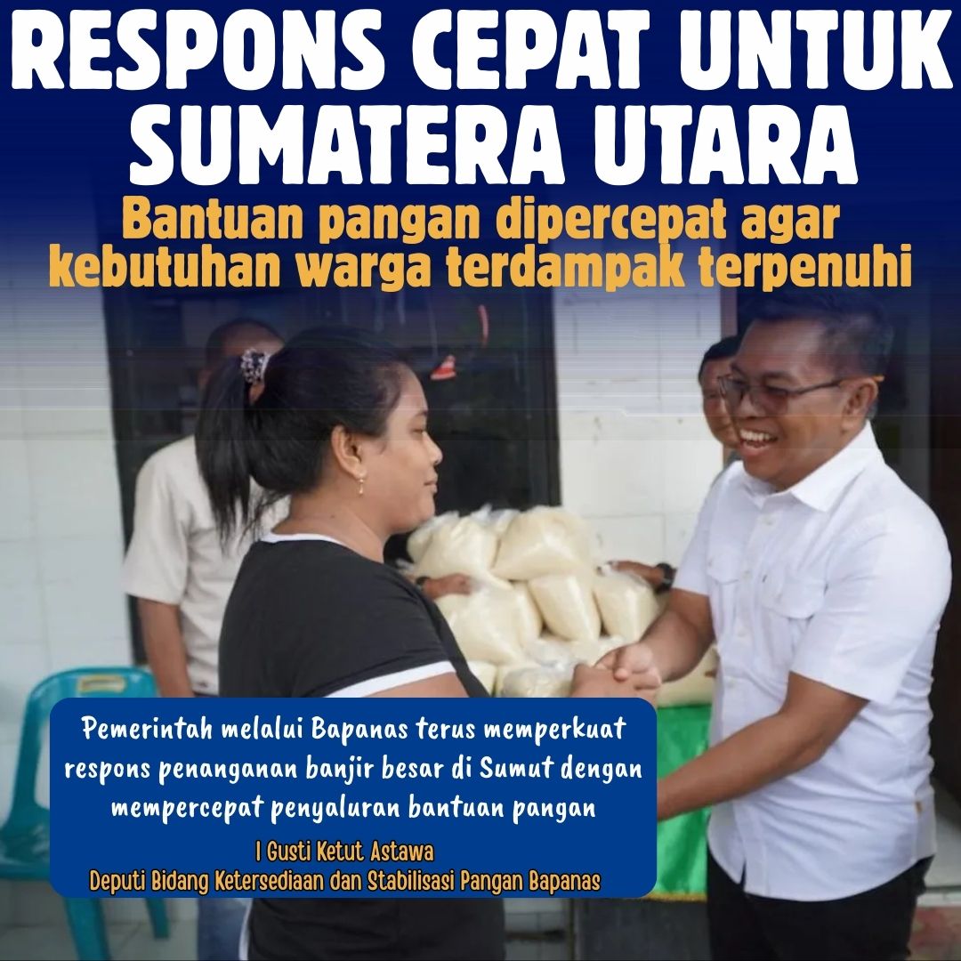 ElvinaNara's tweet photo. Percepatan bantuan pangan di Sumut menjadi bukti bahwa #PemerintahHadir memastikan kebutuhan warga terpenuhi. Bapanas memperkuat distribusi agar masyarakat tetap aman selama masa darurat dan proses pemulihan lebih stabil. https://t.co/gMVov0x8s1