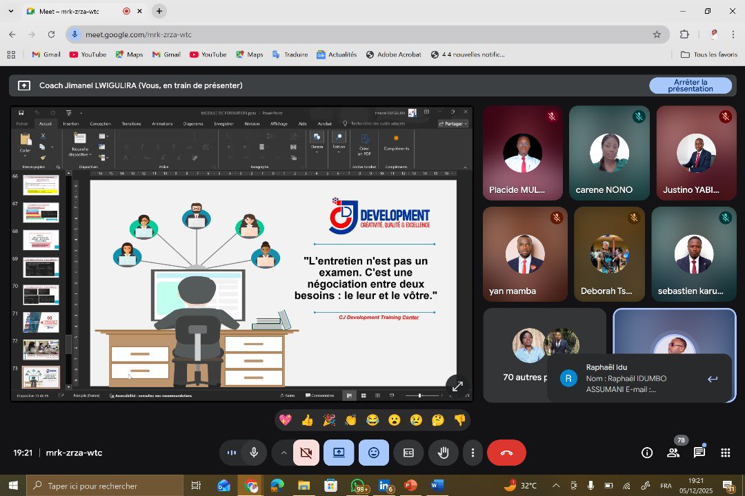 espoir_nabuzibu's tweet photo. C’est parti pour la 4e journée de la formation en Insertion & Orientation Professionnelle avec @CjDevelopmentTC
Thème : Préparation aux entretiens
Une jeunesse congolaise engagée pour le développement, portée par la vision de Madame @SandyNkulu
#IOP #JeunesseCongolaise #Formati https://t.co/4270Tjz3IP