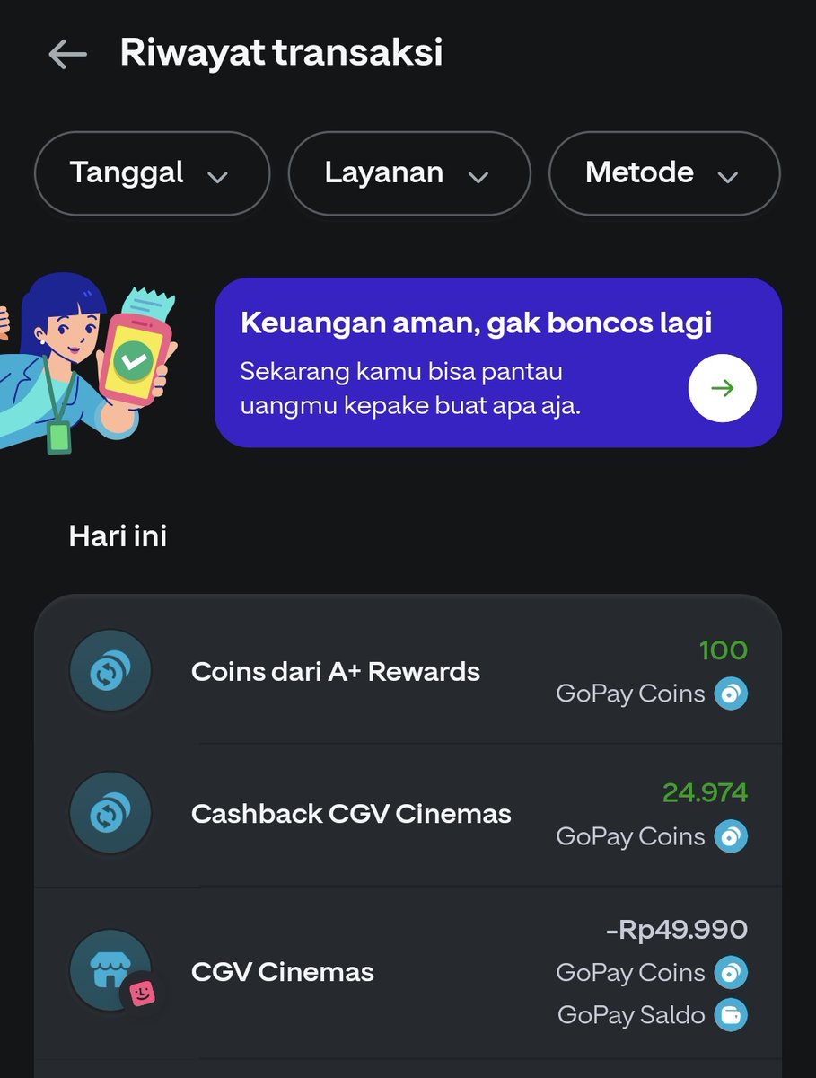 naadddddddddd's tweet photo. Info dongssss sudah beli CGV, ko gakeluar Tiket nya yahhh.
Mendadak CGV nya hilang juga dari gopay nya.
Duh udah mah 2jam lagi gue nnton, gimana ini solusi nya jingan
@gopayindonesia https://t.co/flopgKsvFb