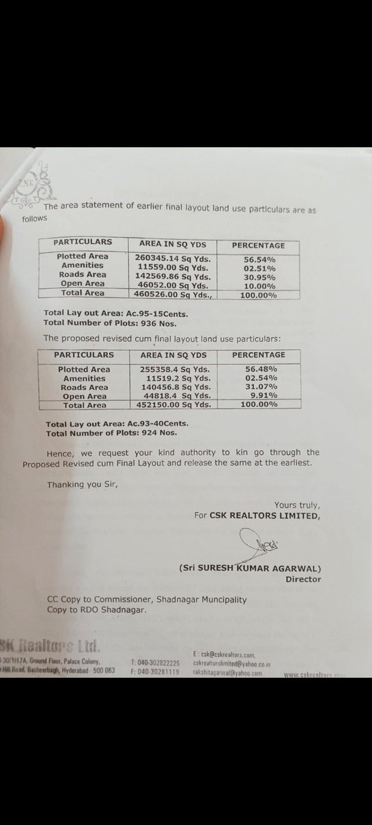 ShivaModampally's tweet photo. @HMDA_Gov  @MC_Shadnagar Respected sir/ Madam, Pls let me know the attached application status which was forwarded by CSK Realtor for your approval in 2021.  Thanking you sir. @TelanganaCS @Comm_HYDRAA @CollectorRRD https://t.co/KtKEN20vrm