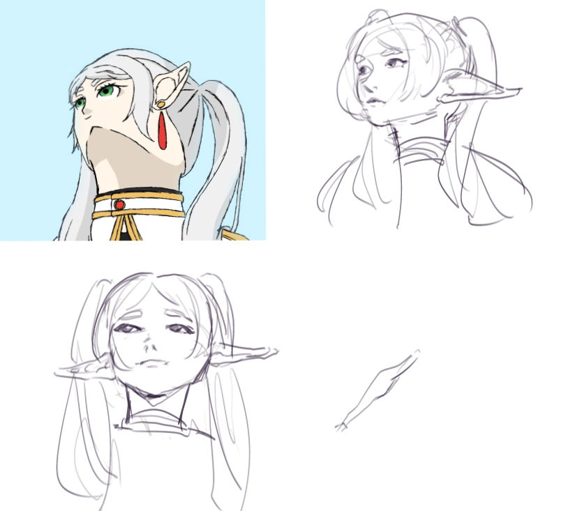 frieren looking up drawing :P