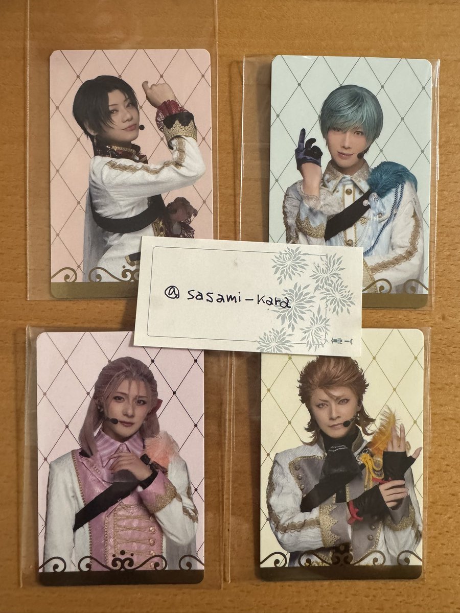 sasami_kara's tweet photo. 【交換】ミュージカル刀剣乱舞 刀ミュ ふぉとカード　シブツタ衣装展

譲:清光、一期、村雲、ソハヤ

求:同種　長義

郵送、または16日TDC手渡し
よろしくお願い致します。 https://t.co/16fHNIHhRx