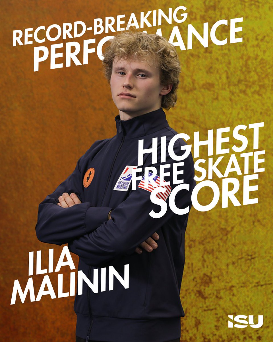 ISU_Figure's tweet image. 🚨 RECORD ALERT! 🚨

Ilia Malinin does it AGAIN: a record-breaking Free Skate with 7 clean quads, including his iconic Quad Axel.
There’s a reason they call him the Quadgod. 🔥🛸

#GPFigure #FigureSkating