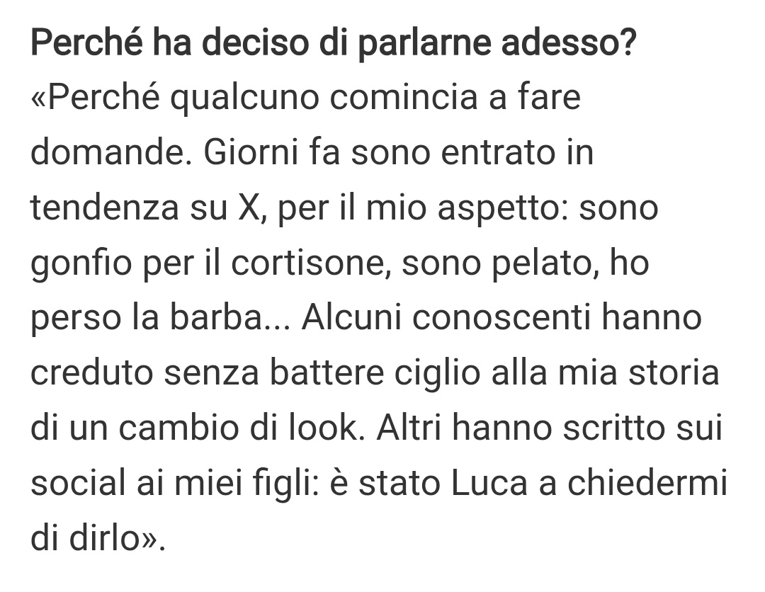 Arrivare a scrivere ai figli sui social, indagare su chi magari ha deciso in altro modo come affrontare e comunicare la malattia. 
Non è affetto. Non è scarsa conoscenza della privacy.
È la curiosità pruriginosa che sconfina nella mancanza di rispetto e di umanità.

(Carlo ❤️)