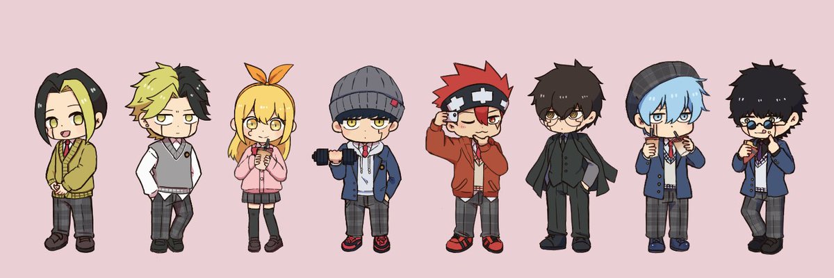 アクスタ入稿しました！！
8人並ぶとこんな感じです〜
3cmのちみっこい自立アクスタです😄
今度のイベントで頒布予定です！