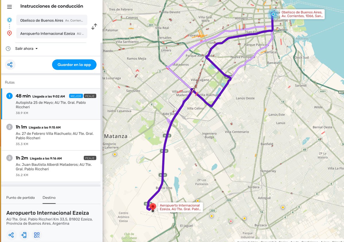 SirChandlerBlog's tweet image. Waze ya tiene los cortes de la Dellepiane activos, para que puedan calcular mejor los tiempos de movimiento hacia o desde Ezeiza
@WazeArg