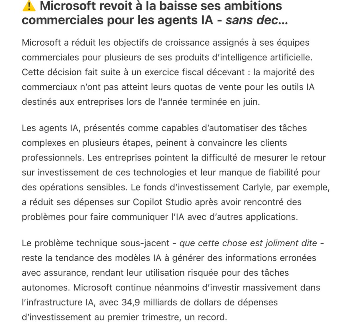 eparody's tweet image. Lu ds la lettre IA Pulse du camarade @omartine ce retour de marché très mitigé sur les agents IA quand on veut industrialiser des tâches. L’occasion de rappeler qu’il faut se méfier des discours lénifiants sur l’IA. La réalité est bien plus complexe