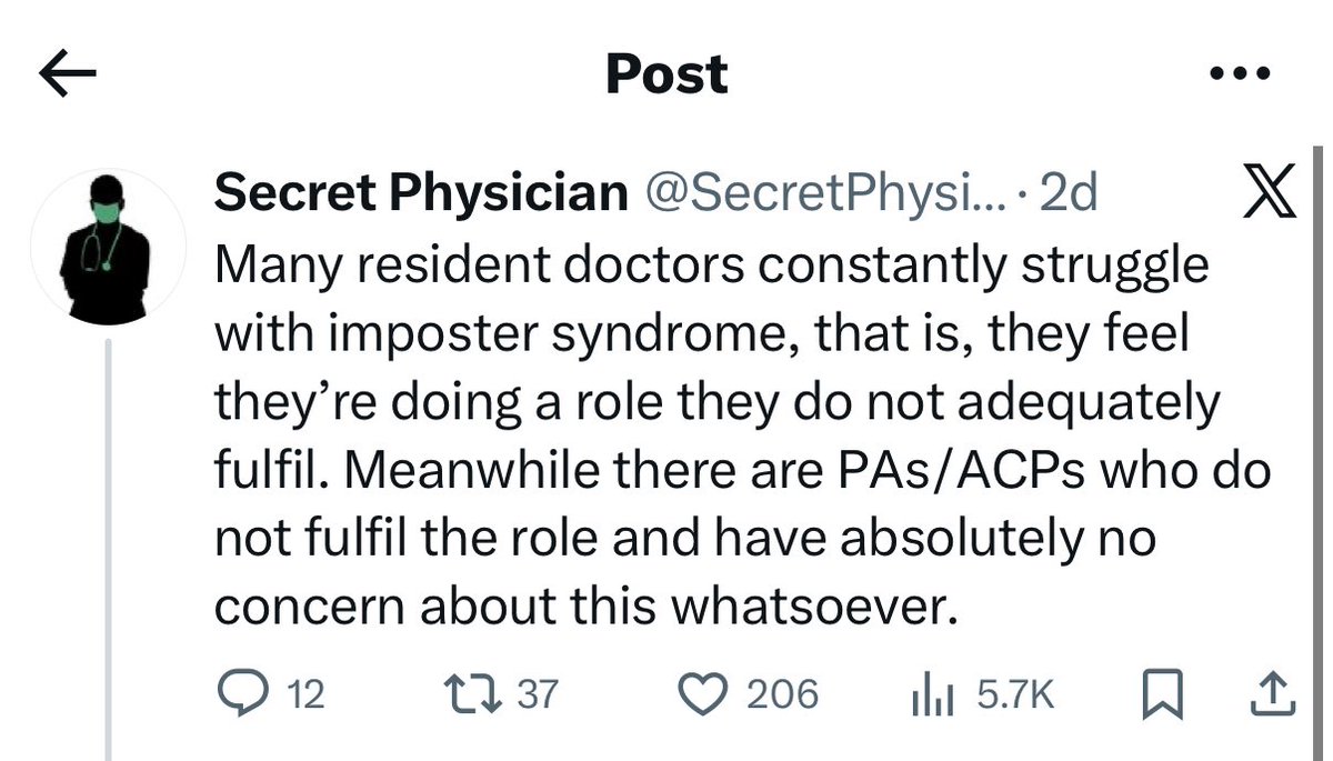 pegasusphysio's tweet photo. @SecretPhysician Maybe more how you phrased it.ACPs may not have a concern about the role they are in because they have the experience&amp;training, just a thought.Whilst not a medicine degree, will likely have a BSc&amp;MSc&amp;years of experience in their field.Whilst a junior doctor is in their first role https://t.co/NlTutABBqT