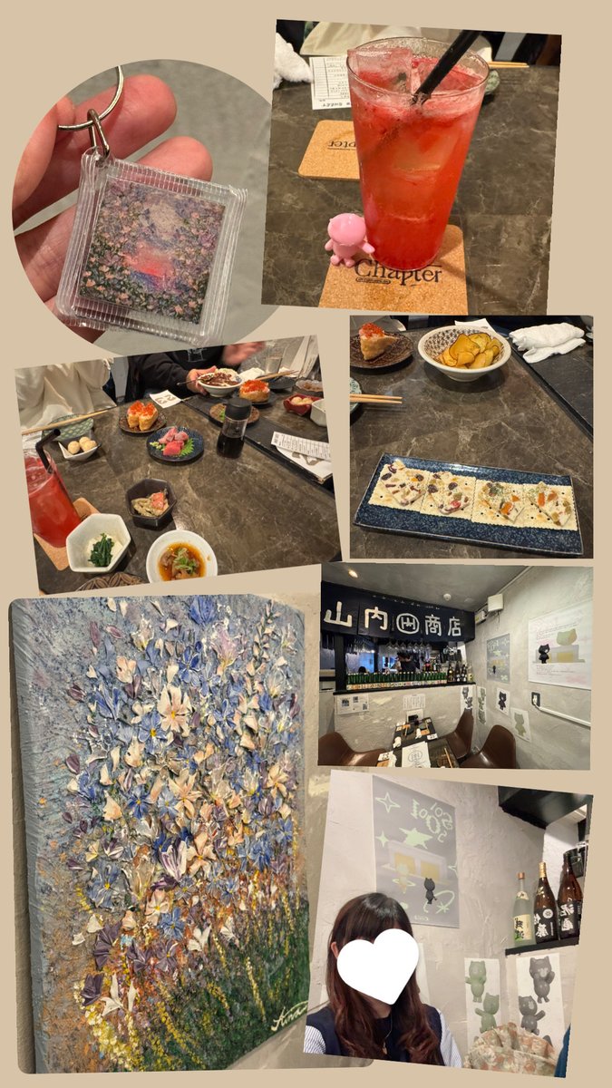 mipori___ta's tweet image. #Chapter10 #山内姉妹 
打ち上げイベント2部に
独り参加してきました💓
テーブルの方々優しくて、
お料理おすそ分けしてもらったり
楽しくおしゃべりしてたらあっという間🥺
素敵なアートも直接見れて、山内姉妹ともお話できて幸せでしたー!!!!♡感謝♡