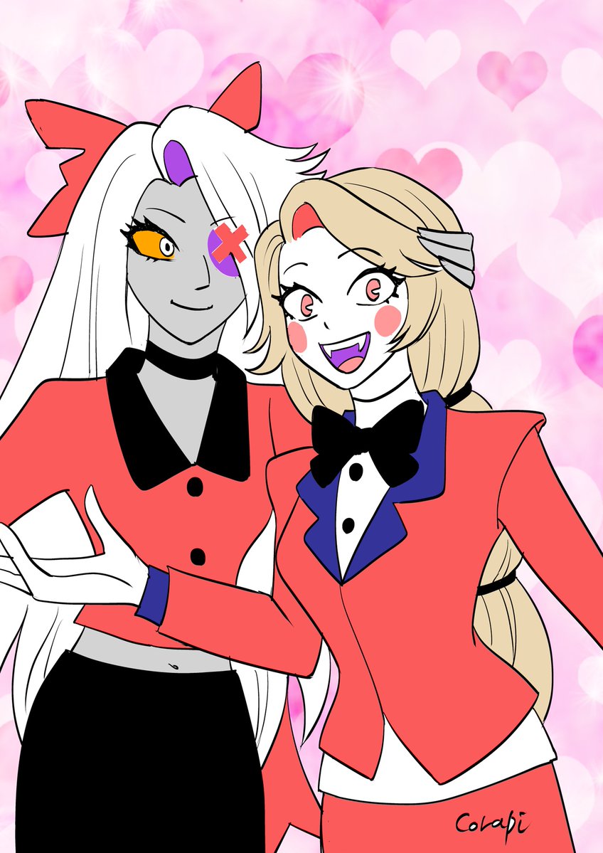 ハズビンホテルのヴァギー＆チャーリー
ファンアート
地獄のプリンセス・チャーリー可愛いんだよね👑
#HazbinHotel #Vaggie #Charlie #fanart