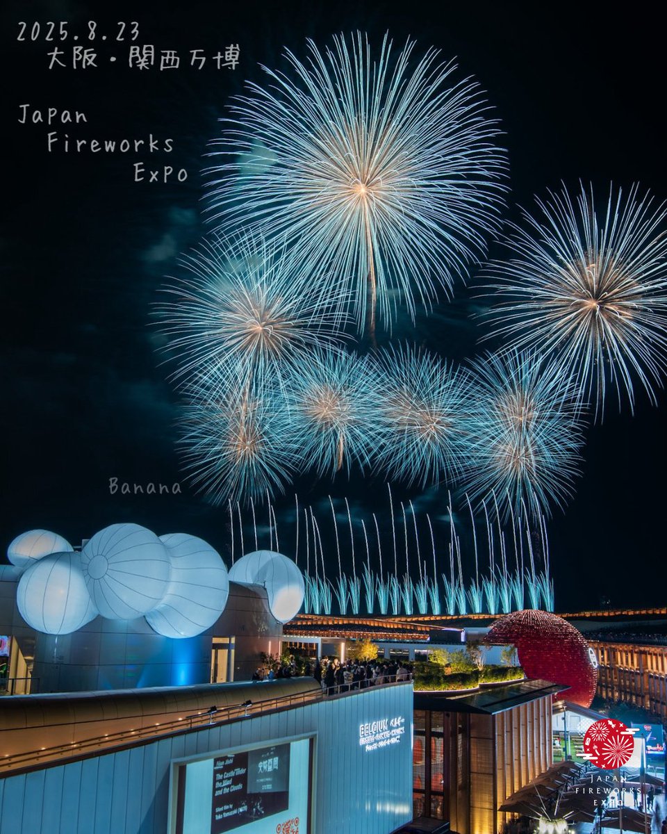 この写真は、2025年8月23日 大阪・関西万博の夜空。 全国で中止になっ