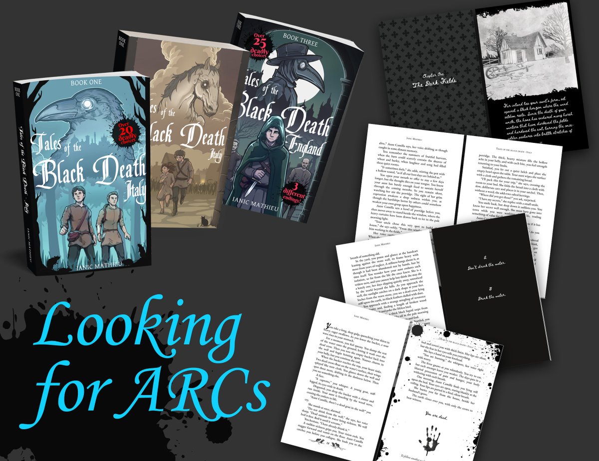 📣Looking for ARC readers for my Plague-era choice-driven adventure saga. 

If you're interested, head on over to Booksirens or if you decide to join the ARC directly through me, follow this link.
docs.google.com/forms/d/e/1FAI…