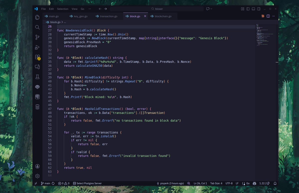 pixperk's tweet image. wrote a basic blockchain node this afternoon. no merkle trees. no p2p. just the fundamentals.

crypto, mining, validation. readme explains it all (repo in links). 

it&apos;s even got a nice cli.

this was just a lil warm-up.