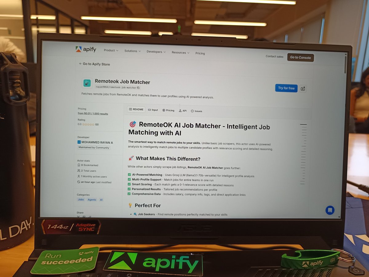 rayan9064's tweet photo. Participated in @hackthisfall  X @apify Dev Day Hack! 1st time built something which actually makes money without me worrying about marketing. Normal hacks are just about luck but this gave me a tool to generate an infinite amount. #HTFxApify #5yo #DevDayHackathon https://t.co/38rcJ6XxsS