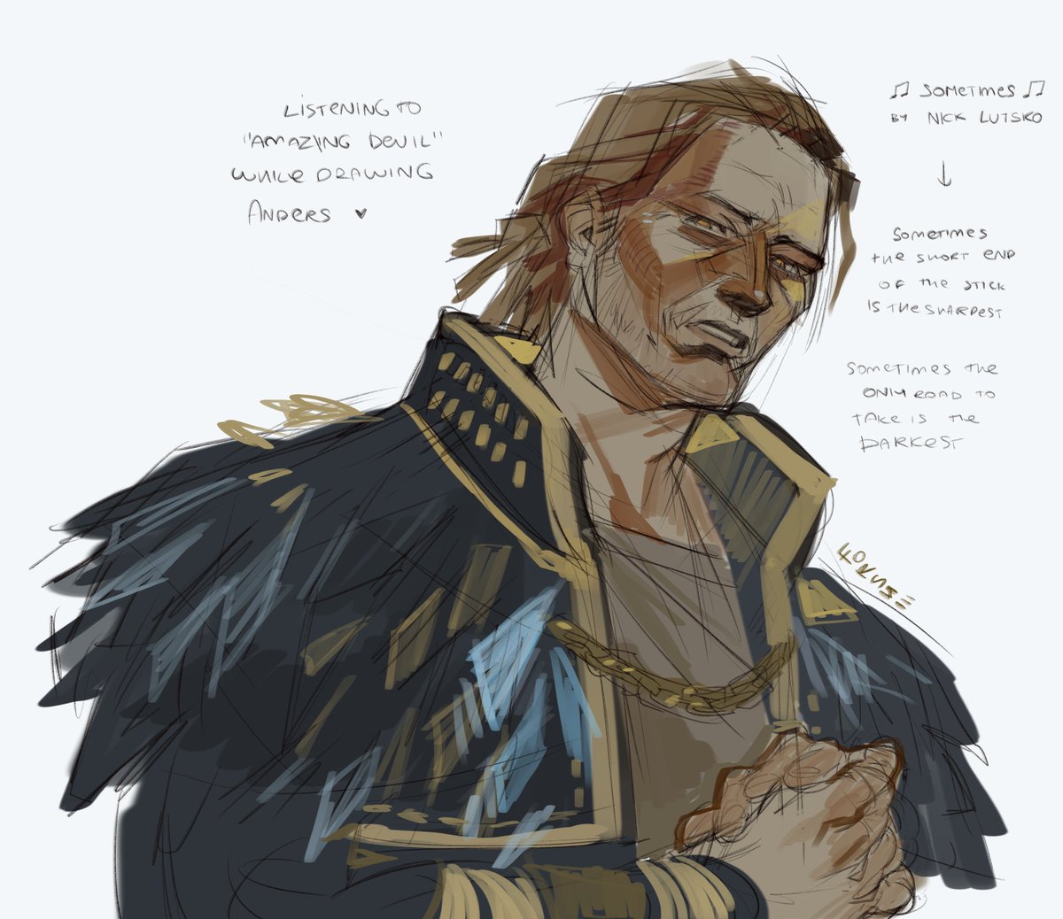 F0rshiii's tweet photo. i miss my favorite apostate...drawing Anders makes my mood better 
#DragonAge https://t.co/tMsi5jPZaj