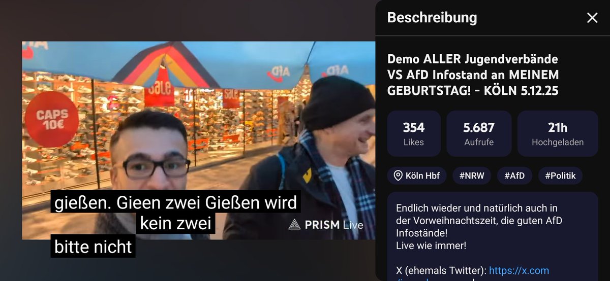KoelnAnonymous's tweet image. #FelixHelleckes feiert seinen Geburtstag mit einem #AfD-Stand in #Köln und träumt von "#Gießen 2.0“. Höhepunkt des Tages? Ein Polizeimotorrad, über das er sich freut wie ein kleines Kind.
Köln bleibt stabil – nur die AfD hofft auf Szenen, die niemand will #NoAfD #Antifa #AfD