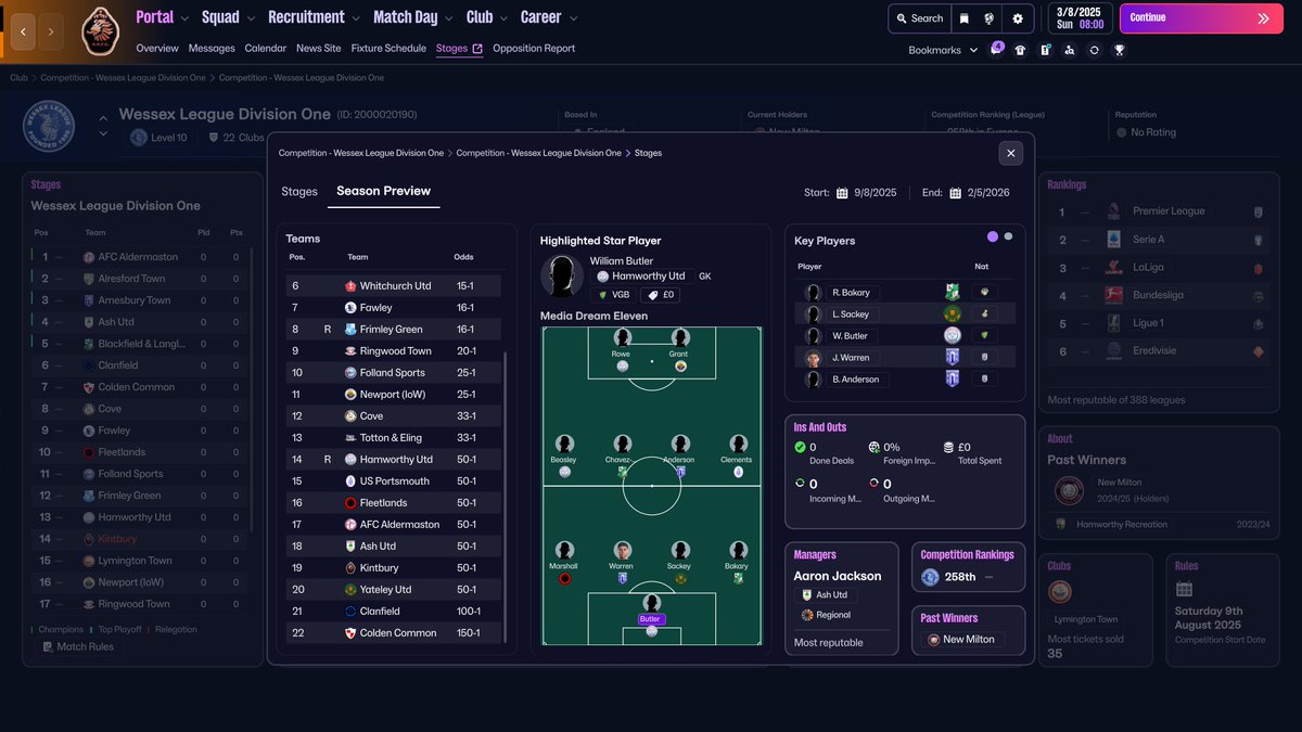 From Village Club to World Club.
Mari kita mulai cerita di FM26

Kintbury Rangers
Kintbury Rangers adalah klub sepak bola yang berbasis di desa Kintbury, West Berkshire, England. Klub ini sekarang berlaga di Wessex League One (Div. 10) Piramida Liga Sepakbola Inggris.