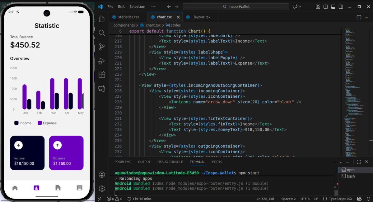 wyzdomofweb3's tweet image. One thing I love most about React Native is that the Developer experience is insanely good.

You can tweak animations, layouts, styling, logic, anything… And see the results immediately.

Love it!