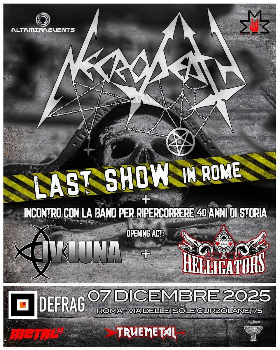 Questa domenica 7 dicembre 2025 suoneremo la nostra penultima data in assoluto, a Roma. Abbiamo preparato queste t-shirts dedicate all'evento in edizione super limitata. Se ne volete una, vi consigliamo di venire presto, anche perché apriremo la serata con un incontro con i fans