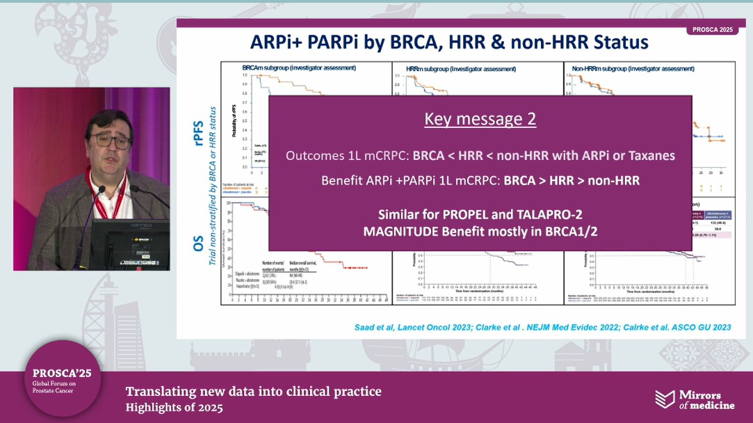nataliagandur's tweet photo. 💫🌟Molecular Diagnostics in mCRPC @Dolmos77 

#PROSCA25 #GlobalForum25 @OncoAlert @mirrorsmed

🧬 Molecular diagnostics is no longer optional in mCRPC — it is the foundation of precision treatment. Key messages from David Olmos:

🔵 Tumour content matters: detection of SNVs, CNAs & biallelic loss depends entirely on % tumour and % ctDNA. Low purity = missed drivers.

🔵 ctDNA is powerful:
• Mutations >0.1%
• Monoallelic del >5–10%
• Biallelic del >20–30%

80% of mCRPC has measurable ctDNA → ideal for AR monitoring.

🔵 Somatic vs germline vs plasma:
• Somatic testing captures most actionable HRR alterations
• Germline must complement, not replace
• Plasma depends on tumour burden & CHIP interference

🔵 NGS technology matters: Hybrid capture >> amplicon for deletions & CNVs. Tissue failure drops <10% when pipelines are optimized.

🔵 CAPTURE study:
HRR mutations in 30.6%; BRCA1/2 13.2%. Parallel somatic + germline testing maximizes diagnostic yield.

🔵 VAF interpretation is essential:
VAF ≈50% → germline/LOH;
VAF > tumour purity → amplification/homozygous event.

💡 Take-home: Getting the right therapy starts with getting the molecular diagnosis right — the test, the sample, the tumour content, the platform, and the interpretation.