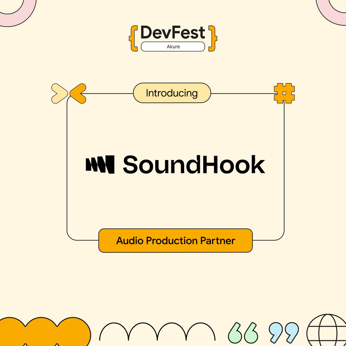 gdg_akure's tweet photo. Turn the Volume Up! ๐
@thesoundhook is joining #DevFestAkure2025 as our Audio Production Partner! ๐ง
Crystal-clear mics and unmatched vibes guaranteed.
Get ready for a seamless auditory experience at #DevfestAkure2025.
#SoundHook #GDGAkure #DevFestPartner #TechEventinAkure https://t.co/ywyl80DpXQ