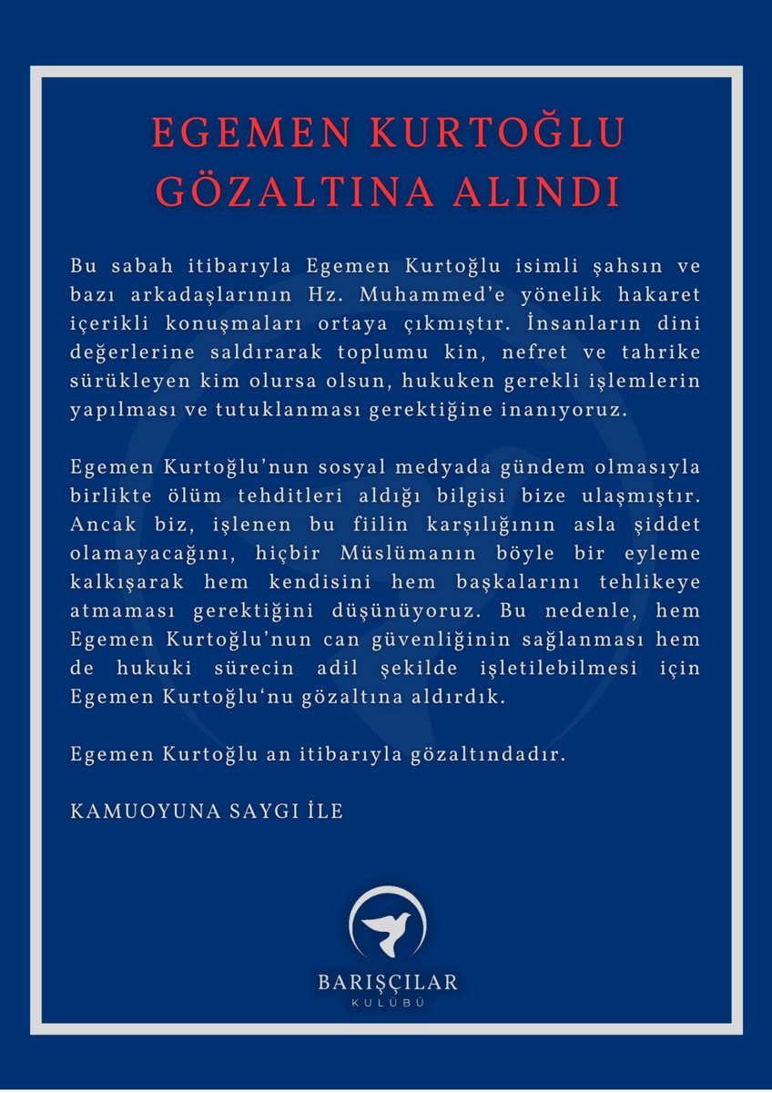 Barışçılar Kulübü tweet media
