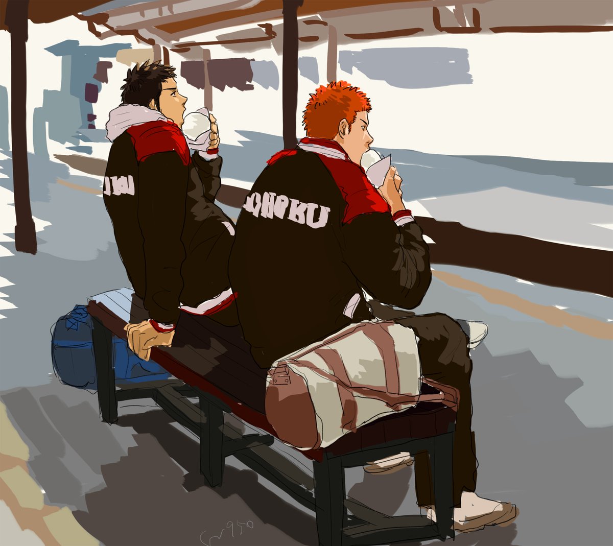 CN950's tweet photo. 再掲(駅と朝練) https://t.co/1D2QC7XuKy